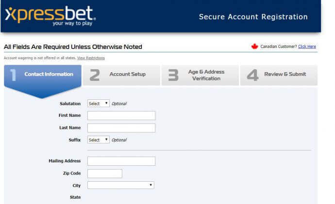 Xpressbet sign up process with steps