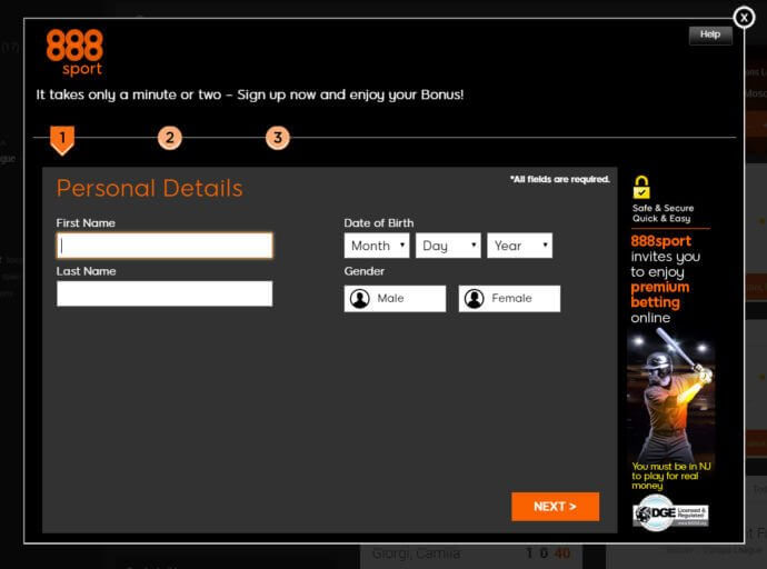 888Sports Registration