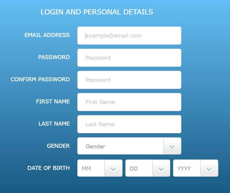 Resorts Casino Registration Form