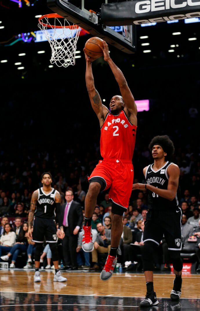 Toronto Raptors forward Kawhi Leonard (2) at Barclays Center