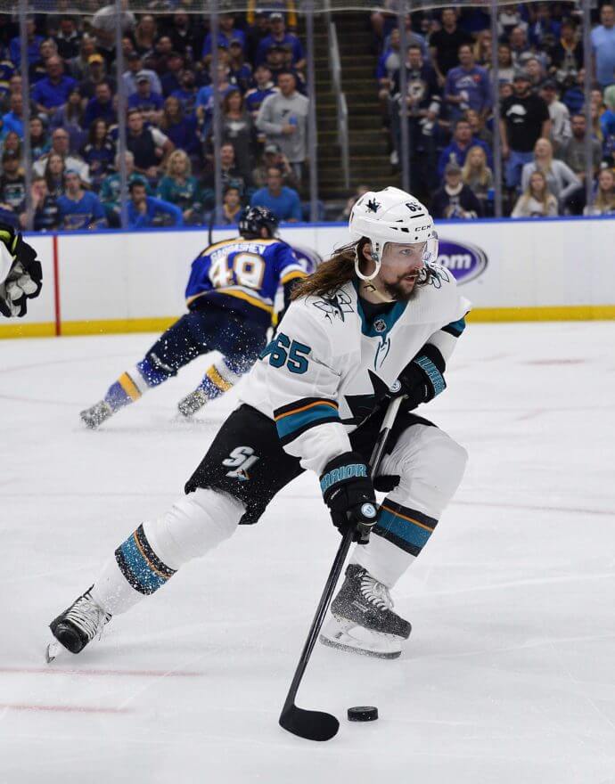 San Jose Sharks defenseman Erik Karlsson 