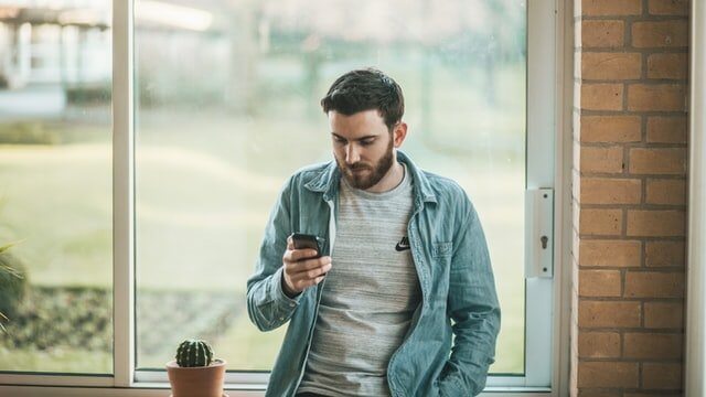Man using a mobile phone