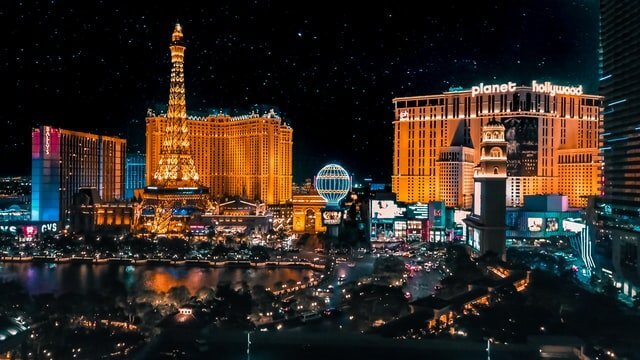 Panoramic view of Las Vegas Casinos