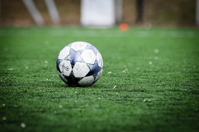 football court and soccer ball