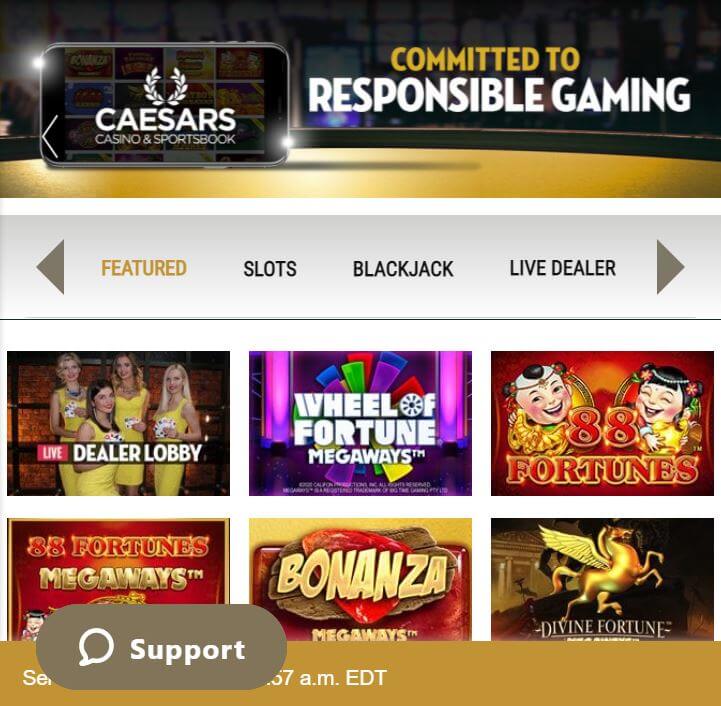 caesars casino online bonus code