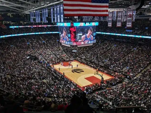 NBA court during a match