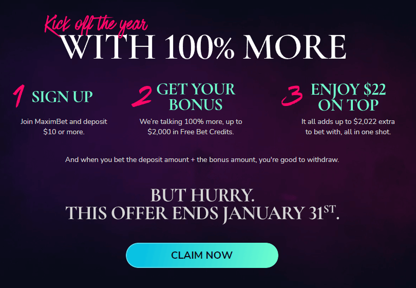 MaximBet Welcome Bonus