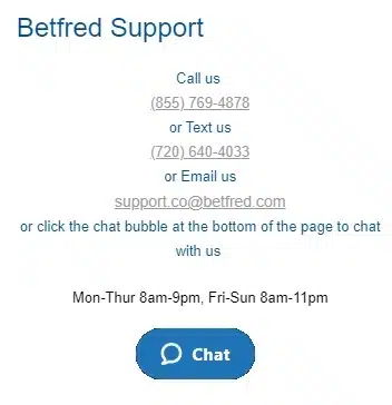 Betfred customer support options