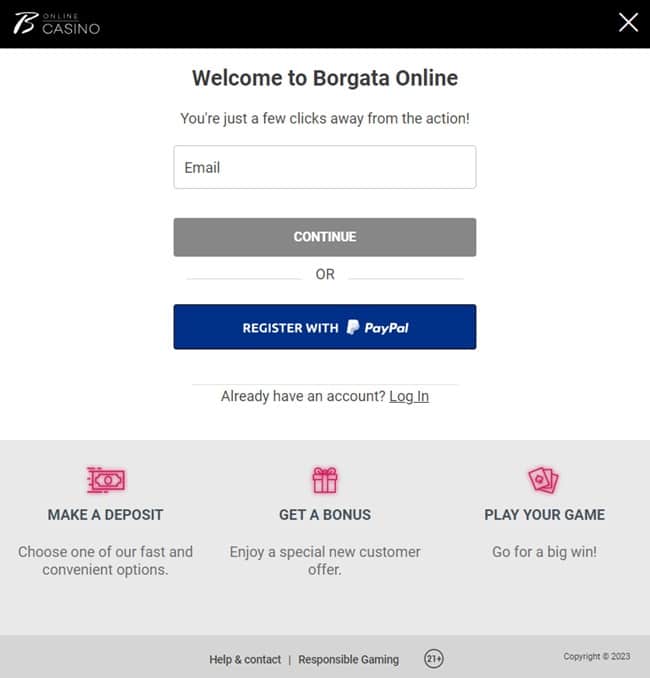 Borgata Registration