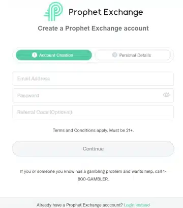 ProphetExchange registration