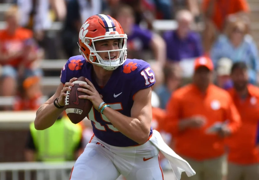 Clemson Tigers quarterback Hunter Johnson during the Spring Game at Memorial Stadium