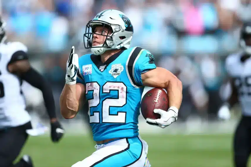 Carolina Panthers running back Christian McCaffrey at Bank of America Stadium