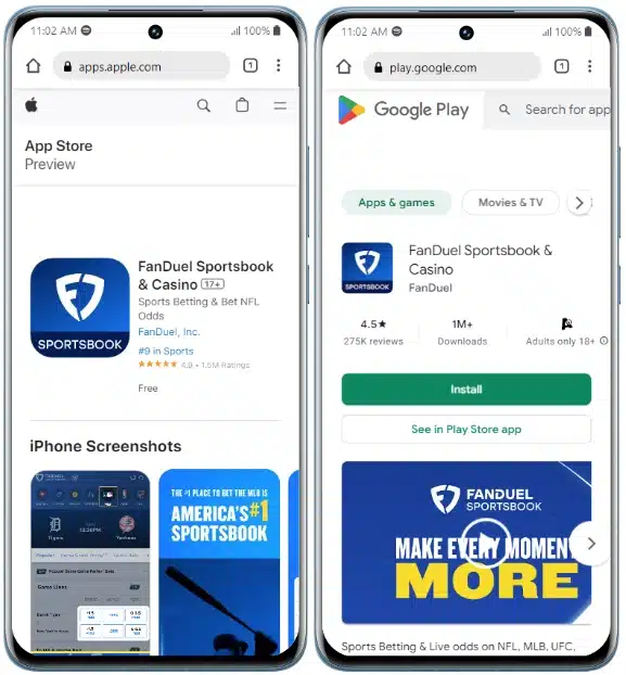 Fanduel iOS and Android Apps