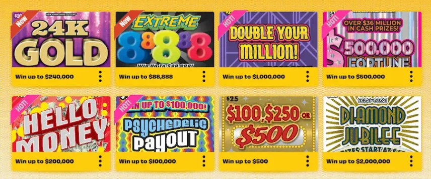NH Lottery in-store games